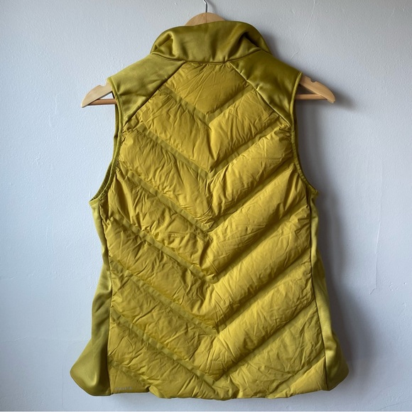 Athleta Inlet Fitted Yellow Puffer Vest Down Fill - Picture 8 of 9
